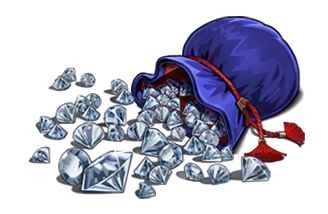 Sack mit Diamanten