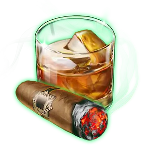 Whiskeyglas mit Zigarre