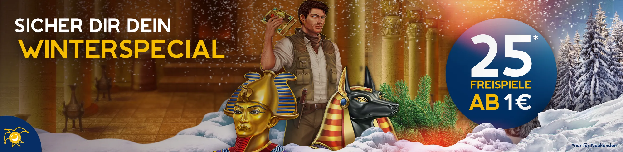 1 € Winterspecial -25 Freispiele für Book of Dead